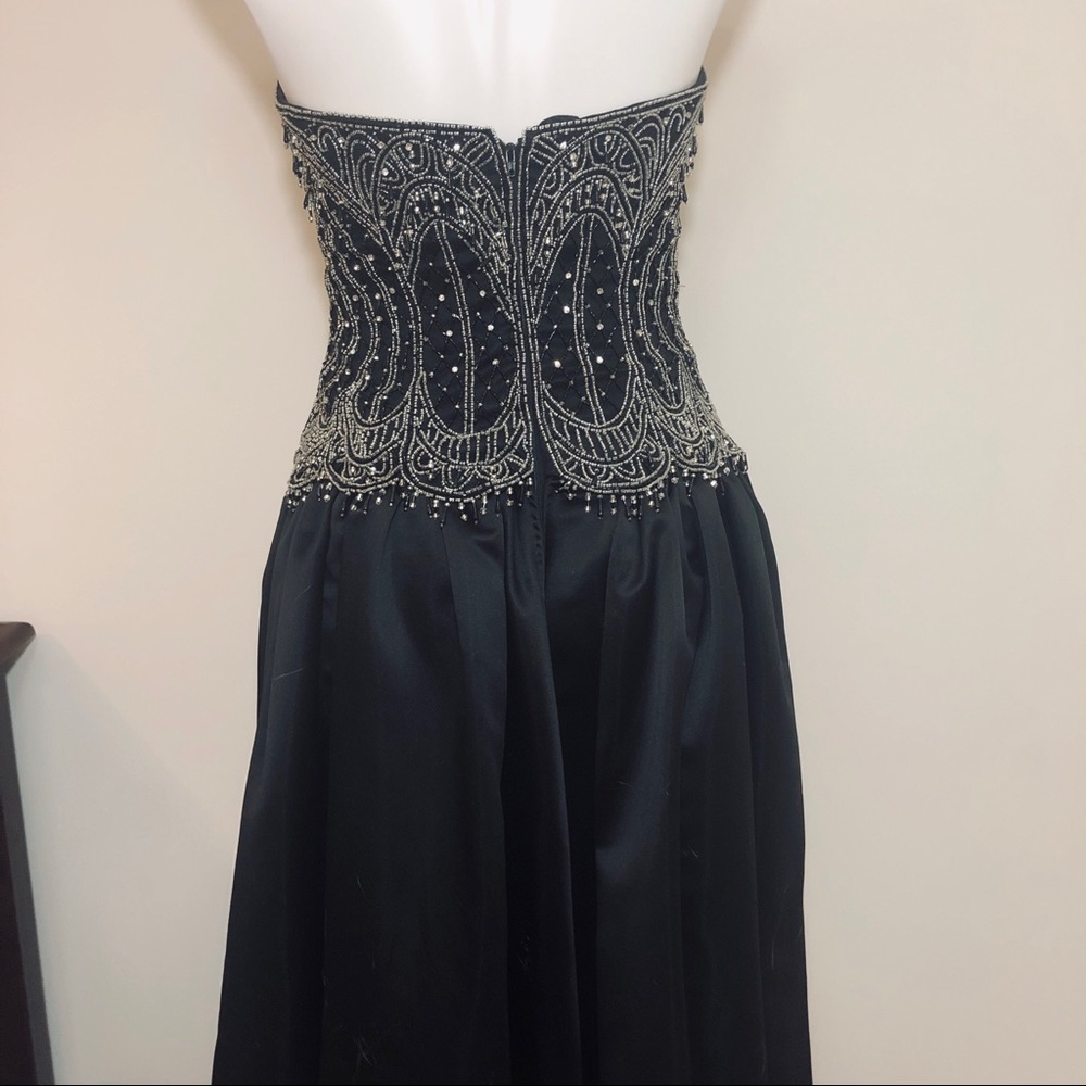 Jovani Black Beaded Strapless Prom Gown - Picture 6 of 7